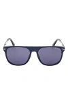 Tom Ford Men's Lionel-02 Acetate Square Sunglasses In Shiny Navy Blue B