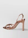 Tom Ford Lizard Print Metallic Open Toe Sandals In Pink