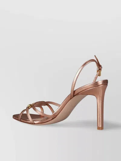 Tom Ford Lizard Print Metallic Open Toe Sandals In Pink