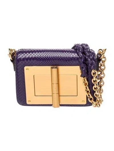 Pre-owned Tom Ford Lizard Shoulder Bag In Orange
