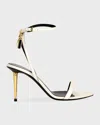 Tom Ford White Pumps With High Stiletto Heel And Padlock Detail In Patent Leather Woman In Chalk