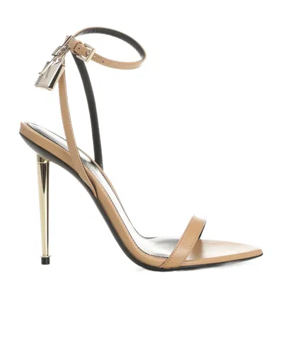 Tom Ford 'lock-style' High-heeled Sandal In Neutral