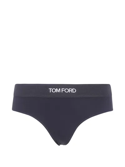 Tom Ford Underwear Modal Thong Bottom In Black