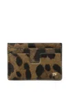 Tom Ford Leo Calf Card Holder In Brown