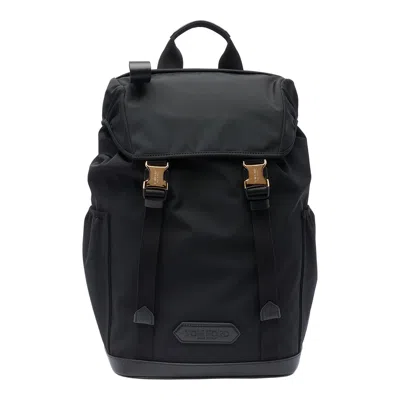 Tom Ford Logo Nylon Backpack In Black