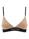 Tom Ford Logo-band Bra In Neutral