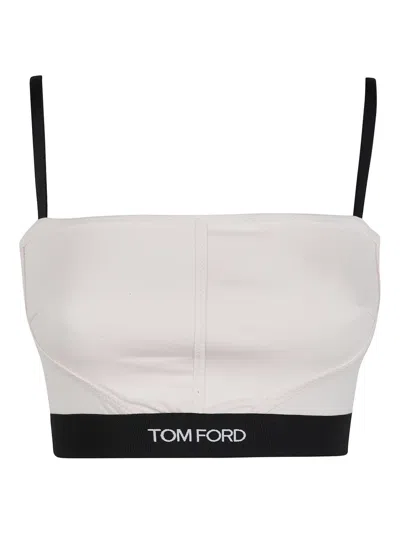 Tom Ford Modal Bra With Design And Adjustable Straps In White