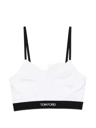 Tom Ford Logo-band Bra In White