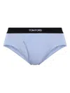 Tom Ford Logo-band Briefs In Blue