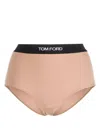 Tom Ford Logo-band Briefs In Neutrals