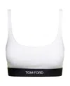 Tom Ford White And Black Bralette With Contrasting Logo Print In White