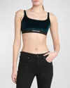Tom Ford Logo-underband Crop Top In Dark Emera