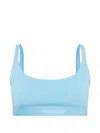 Tom Ford Logo Bandeau Bra Boat Neckline Sleeveless In Blue