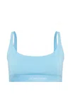 Tom Ford Logo Bandeau Bra Boat Neckline Sleeveless In Blue