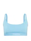Tom Ford Logo Bandeau Bra Boat Neckline Sleeveless In Blue