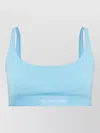 Tom Ford Logo Bandeau Bra Boat Neckline Sleeveless In Blue