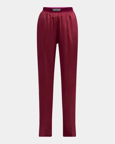 Tom Ford Logo-banded Silk Pj Pants