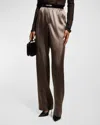Tom Ford Logo-banded Silk Pj Pants In Pale Blue