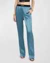 Tom Ford Logo-banded Silk Pj Pants In Pink Carna
