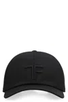 Tom Ford Logo Monogram Cotton Twill Baseball Cap In Black