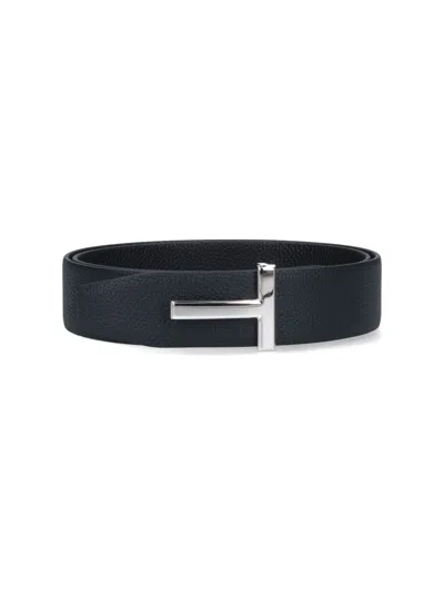 Tom Ford Logo Belt In Black