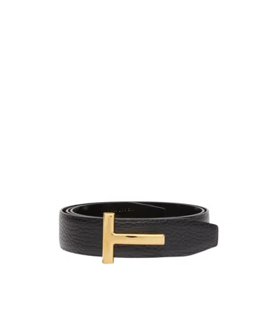 Tom Ford Logo Belt In Black