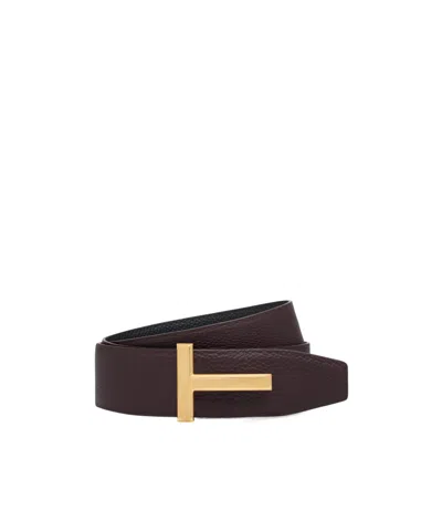 Tom Ford Logo Belt In Black