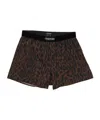 Tom Ford Cheetah-print Stretch-silk Boxer Shorts In Black