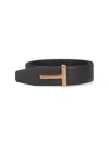 Tom Ford Small Grain Leather Icon Belt In Brown
