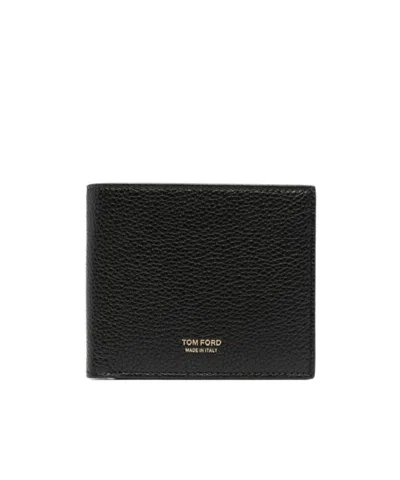 Tom Ford Logo Bi-fold Wallet In Black