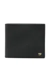 Tom Ford Small Grain Leather Bifold Wallet In Black