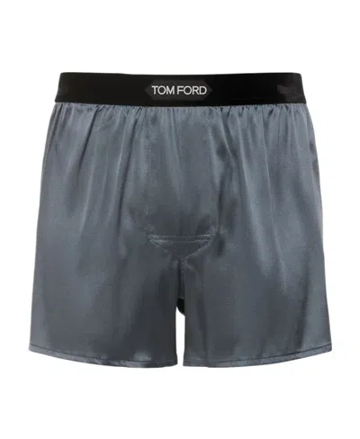 Tom Ford Logo Boxer Panties In Gray