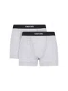 Tom Ford Set Of 2 Logo-waistband Cotton Boxer Briefs Clothing In Gray