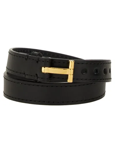 Tom Ford T-buckle Fastened Bracelet In Black