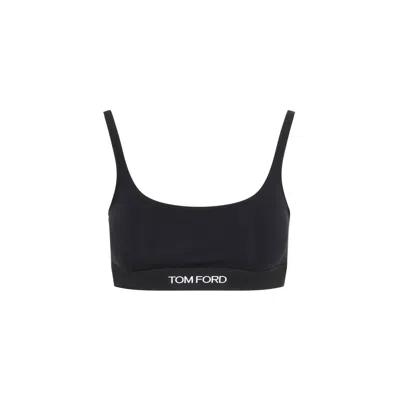 Tom Ford Logo Bralette Bra In Black