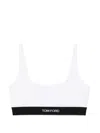 Tom Ford White Bralette With Contrasting Logo Print In Modal Stretch Woman In White