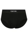 Tom Ford Black Logo Waistband Briefs In Black