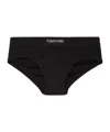 Tom Ford Logo-print Slim-fit Stretch-cotton Briefs In Black