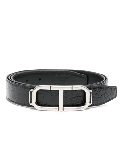 Tom Ford Logo-buckle Belt In 1n001 Black