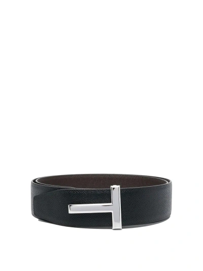 Tom Ford Logo-buckle Belt In Black
