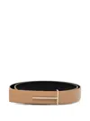 Tom Ford Textured-leather Belt In Neutral