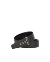 Tom Ford Logo-buckle Leather Belt In Black