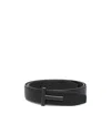 Tom Ford Mens Black Reversible Brand-plaque Leather Belt In Black