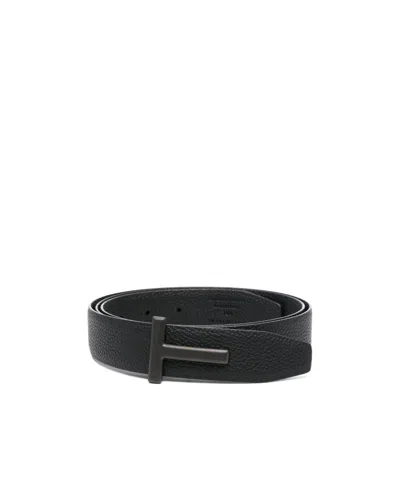TOM FORD TOM FORD T LOGO BUCKLE BELT