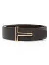 Tom Ford Logo-buckle Leather Belt In Brown