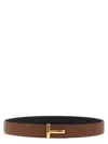 Tom Ford Logo Buckle Reversible Belt Belts Multicolor In Brown