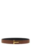 Tom Ford Logo Buckle Reversible Belt Belts Multicolor In Brown