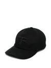 Tom Ford Logo Canvas Baseball Cap In Black