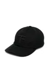 Tom Ford Logo Canvas Baseball Cap In Black