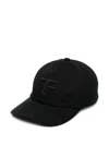 Tom Ford Logo Canvas Baseball Cap In Black
